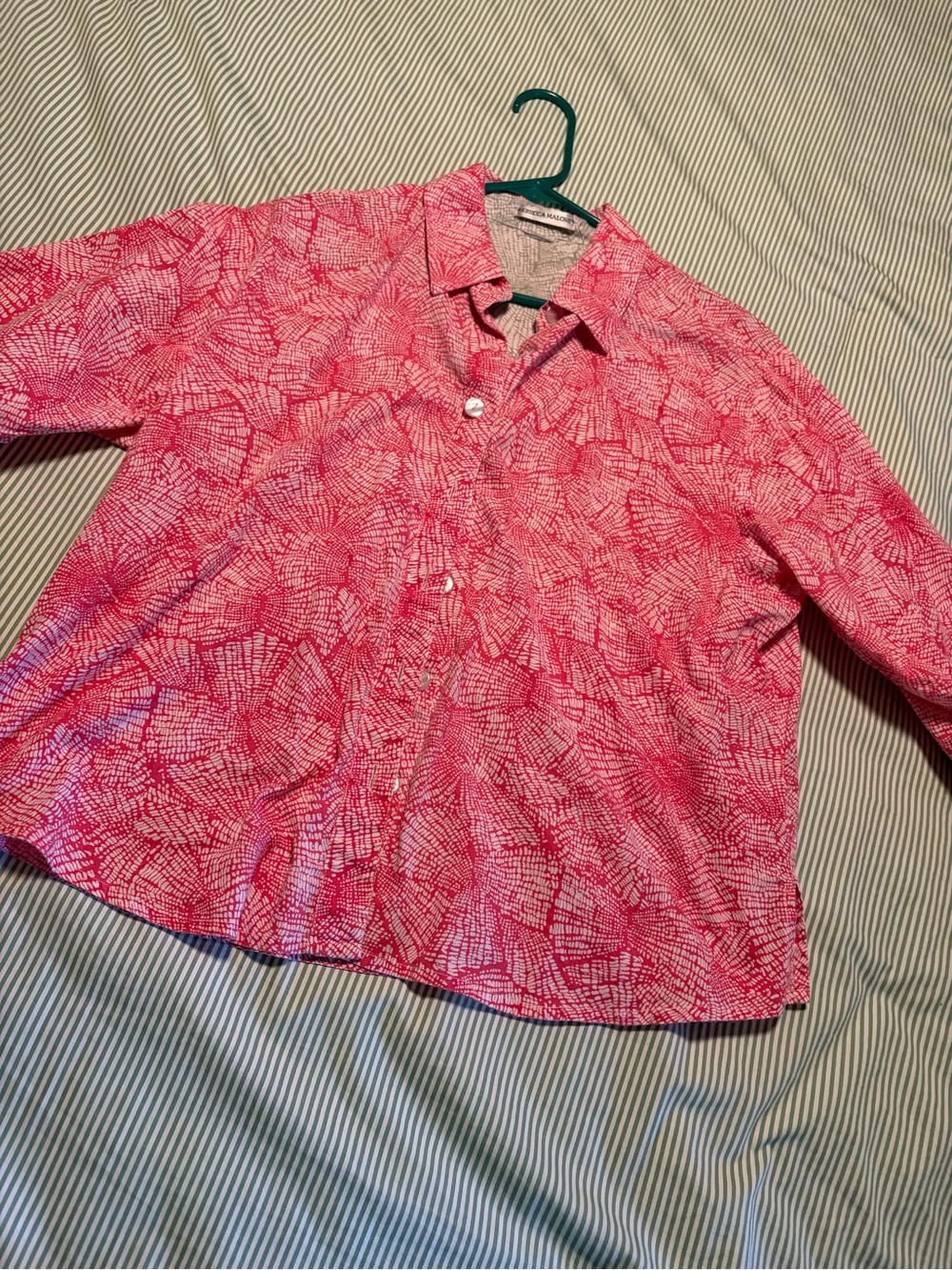 Rebecca Malone Pink Patterned Button-Down Shirt